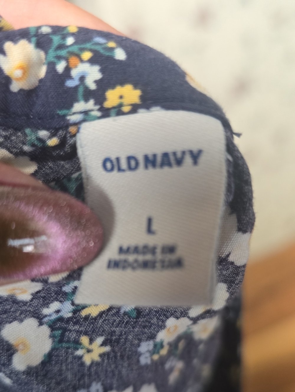 Old Navy Navy Floral Tiered Maxi Dress Size Large - Picture 4 of 4